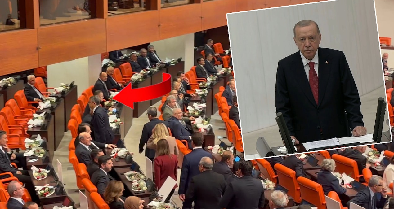 Erdoğan kürsüye gelince YENİ Partililer salonu terk etti!
